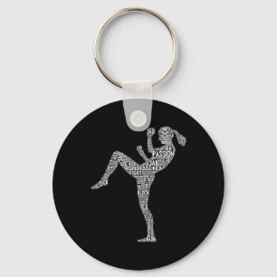 Kickboxer Typography - Kickboxning Mixed Martial A Nyckelring