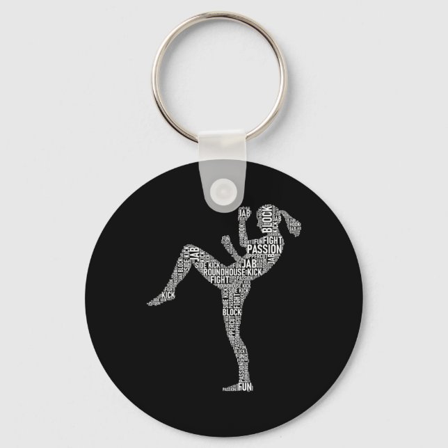 Kickboxer Typography - Kickboxning Mixed Martial A Nyckelring (Framsida)