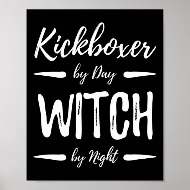 Kickboxer Witch Funny Kickboxing Halloween Costume Poster (Framsidan)