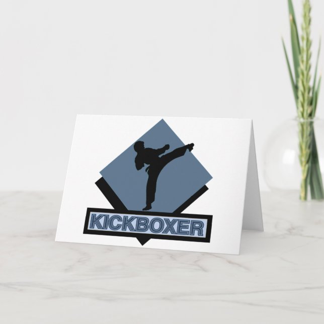 Kickboxerblått diamant helgkort (Framsida)