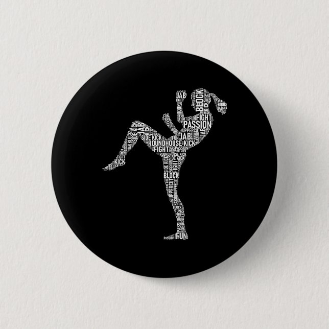 Kickboxertypografi - Kickboxing Blandad martial Ar Knapp (Framsida)