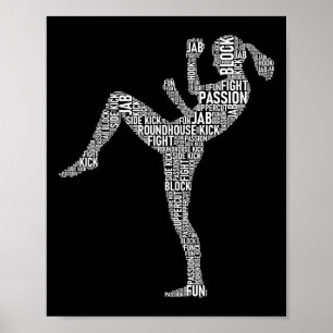 Kickboxertypografi - Kickboxing Blandad martial Ar Poster