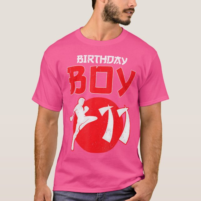 Kickboxing 11 år gammal födelsedagskonst Martialko T Shirt (Framsida)