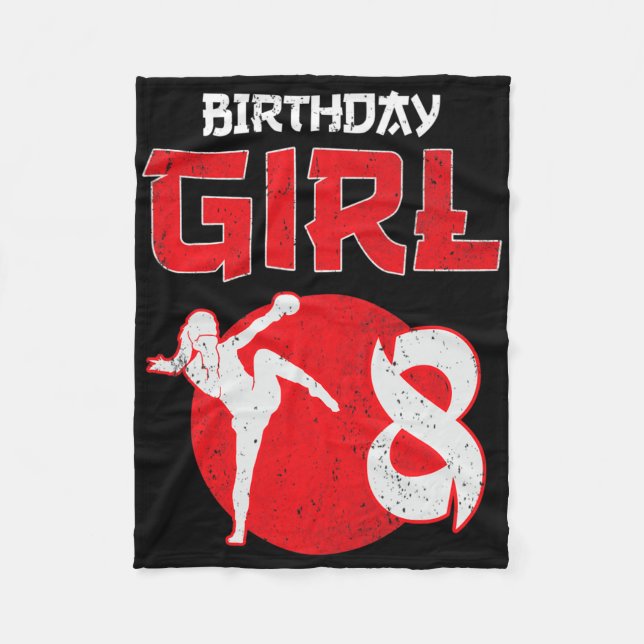 Kickboxing 8 Years Old Birthday Mma Martial Arts G Fleecefilt (Framsidan)