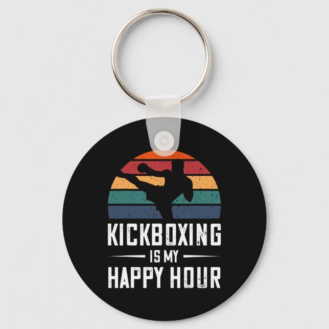 Kickboxing är min Lycklig-timmes Funny Sparkboxing Nyckelring (Framsida)