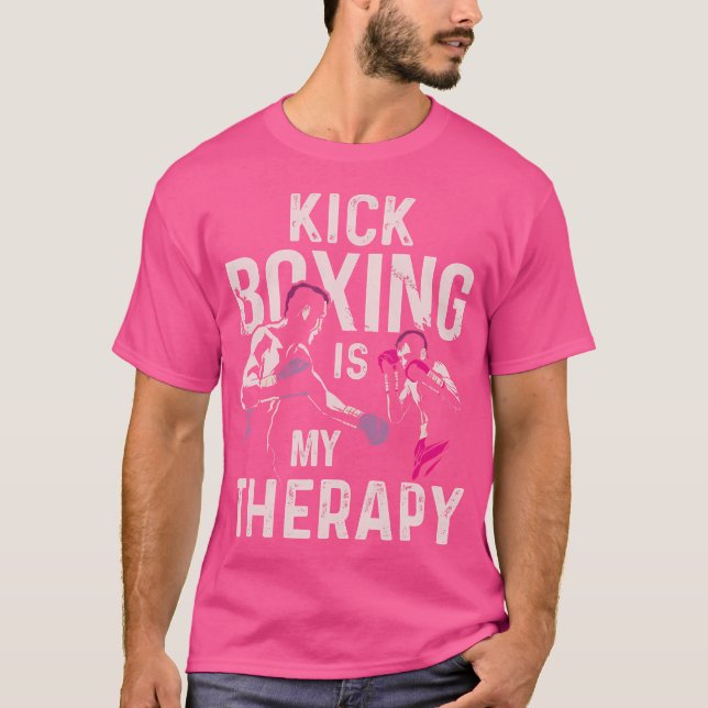 Kickboxing är min terapifunna, snabb boxing t shirt (Framsida)