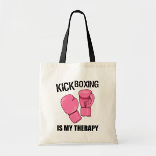 Kickboxing är min terapitoto hänger lös kvinnor tygkasse