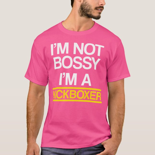 Kickboxing Bossy Kick Boxing Workout T Shirt (Framsida)