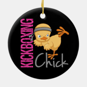 Kickboxing chick julgransprydnad keramik