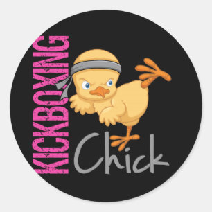 Kickboxing-Chick Runt Klistermärke