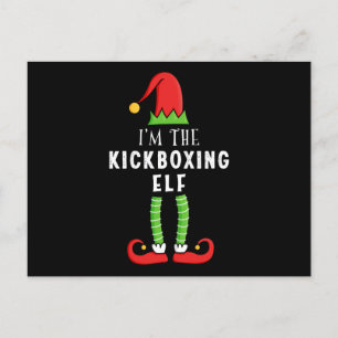 Kickboxing Elf-julmatchande familjegåva Vykort