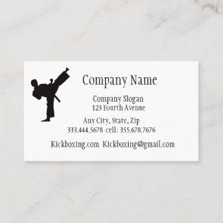 Kickboxing eller Martial Art Sport Visitkort