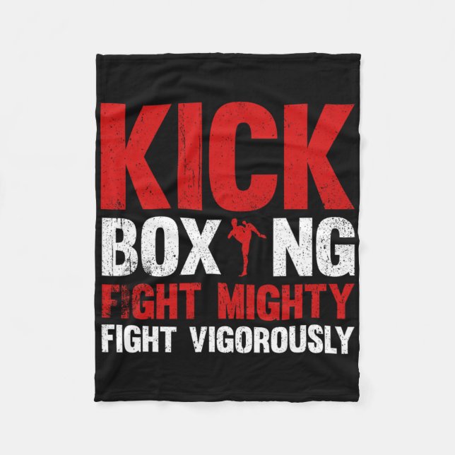 Kickboxing Fight Mighty Fight Vigorously Kickboxin Fleecefilt (Framsidan)