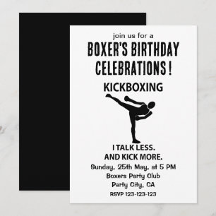 Kickboxing Fighter Boxer Birthday Kickboxing Inbjudningar