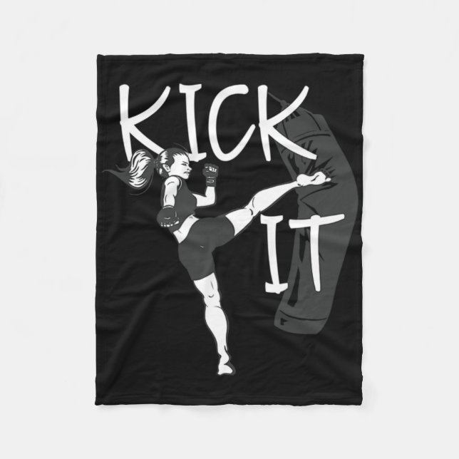 Kickboxing Girl Kick It  Fleecefilt (Framsidan)