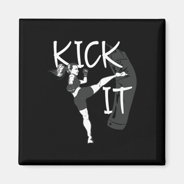 Kickboxing Girl Kick It  Magnet (Framsidan)