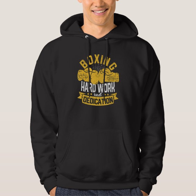 Kickboxing Gym Boxer Boxing Hard Work and Dedicati Hoodie (Framsida)