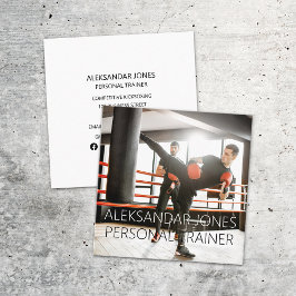 Kickboxing Gym Sports Fitness Personal Trainer Fyrkantigt Visitkort