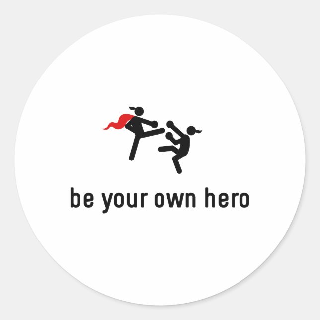 Kickboxing Hero Runt Klistermärke (Framsida)