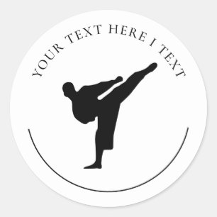 Kickboxing - Karate Classic Round Sticker Runt Klistermärke
