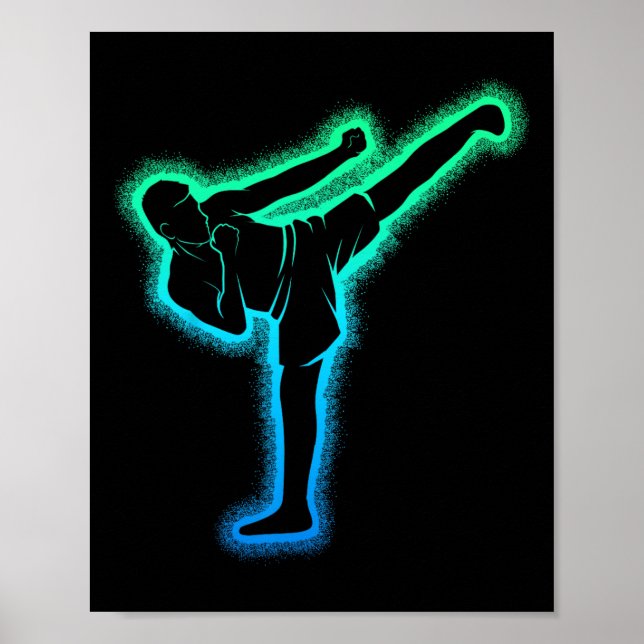 Kickboxing Kickboxer Karate Taekwondo Kids Boys Me Poster (Framsidan)