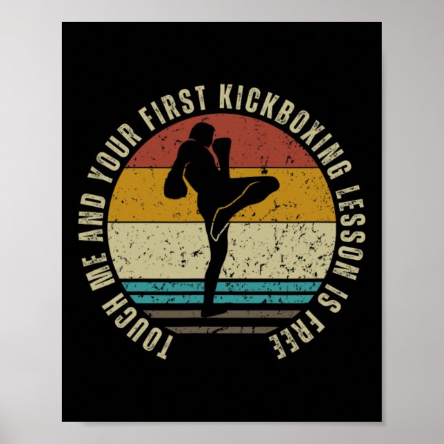 Kickboxing Lesson For Free Coach Funny Kickboxer _ Poster (Framsidan)