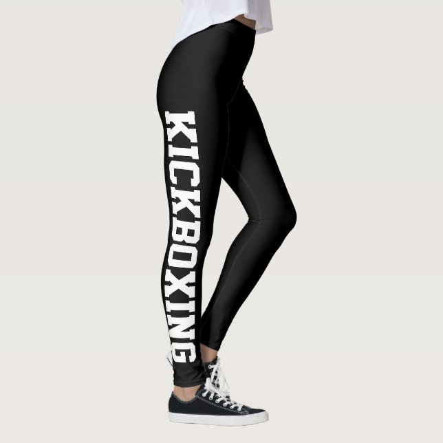 Kickboxing Martial Arts Black and White Leggings (Höger)