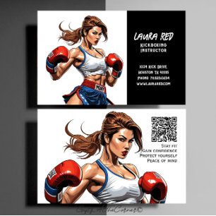 Kickboxing Martial Arts Instructor Visitkort