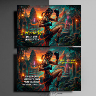 Kickboxing Martial Arts Muay Thai Instructor Visitkort