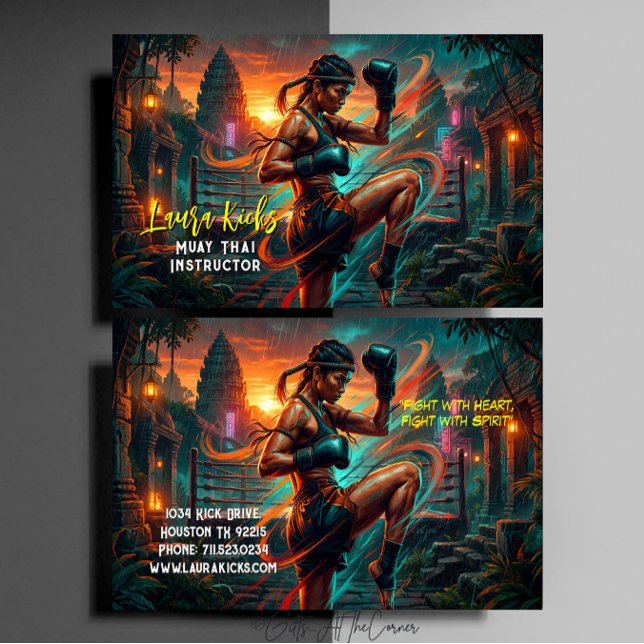 Kickboxing Martial Arts Muay Thai Instructor Visitkort (Skapare uppladdad)