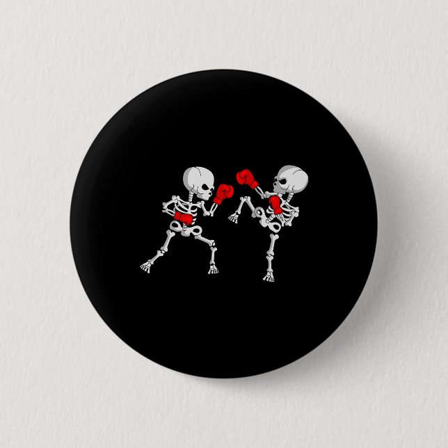 Kickboxing Skeleton Kickboxer Boxing Mma Knapp (Framsida)