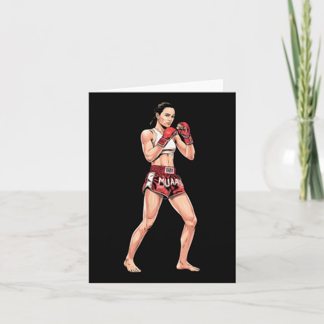 Kickboxing Stance Thai Boxing a Muay Thai Fighter Kort (Framsida)