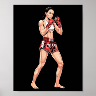 Kickboxing Stance Thai Boxing a Muay Thai Fighter Poster