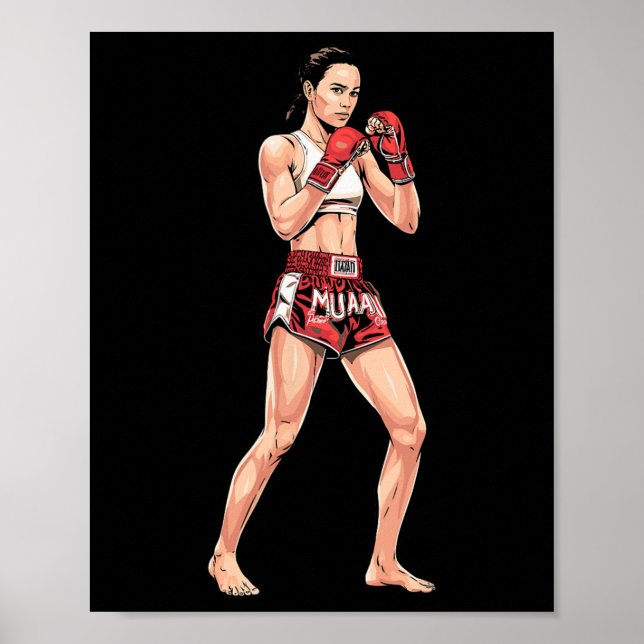 Kickboxing Stance Thai Boxing a Muay Thai Fighter Poster (Framsidan)