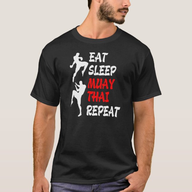 Kickboxing Thai Boxing Eat Ssov Muay Thai T Shirt (Framsida)