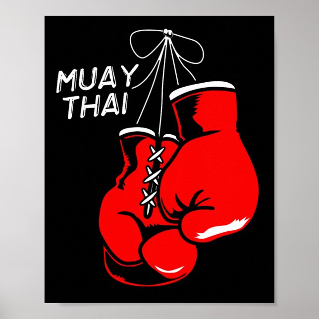 Kickboxing Thai Boxing Muay Thai-handskar Poster (Framsidan)