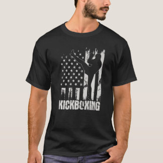Kickboxing USA American Flagga Kickboxer Combat Se T Shirt