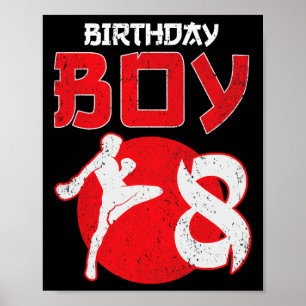 Kickboxning 8 år gammal födelsedag MMA kampsport B Poster