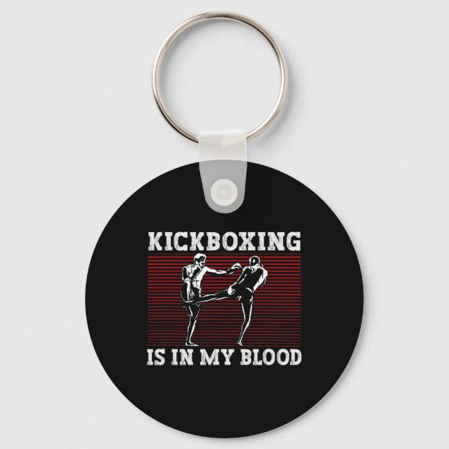 Kickboxning Är I Mitt Blod Kickboxare  Nyckelring (Framsida)