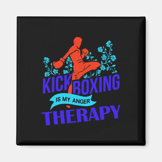 Kickboxning är min ilska terapi kampsport Fight  Magnet (Framsidan)