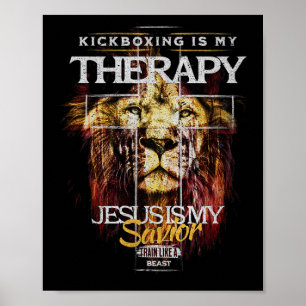 Kickboxning är min terapi Jesus min frälsare Mma F Poster