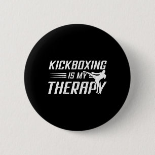Kickboxning Är Min Terapi Kick Boxning Sportälskar Knapp