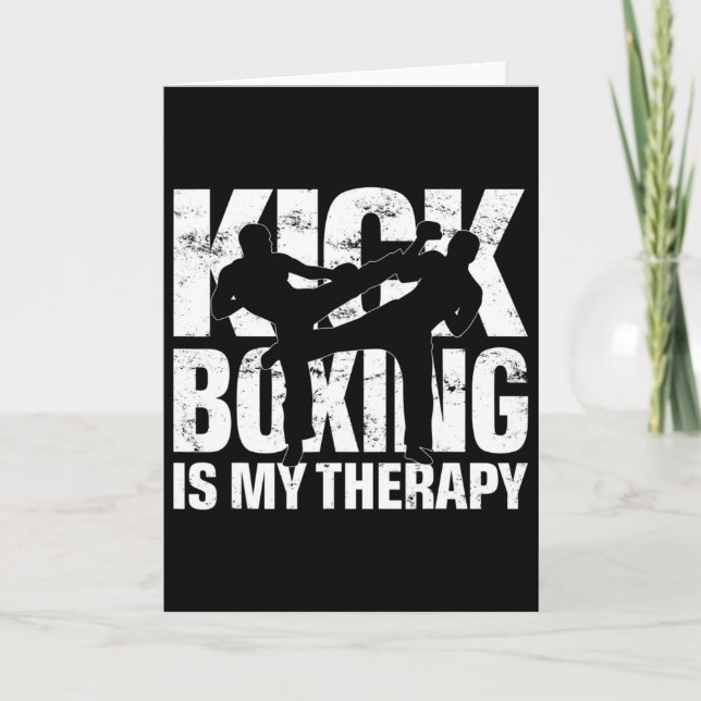 Kickboxning är min terapi, Kickboxningsmatch Motiv Kort (Framsida)