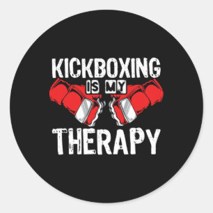 Kickboxning är min terapi Mma Kickboxning Kickboxa Runt Klistermärke