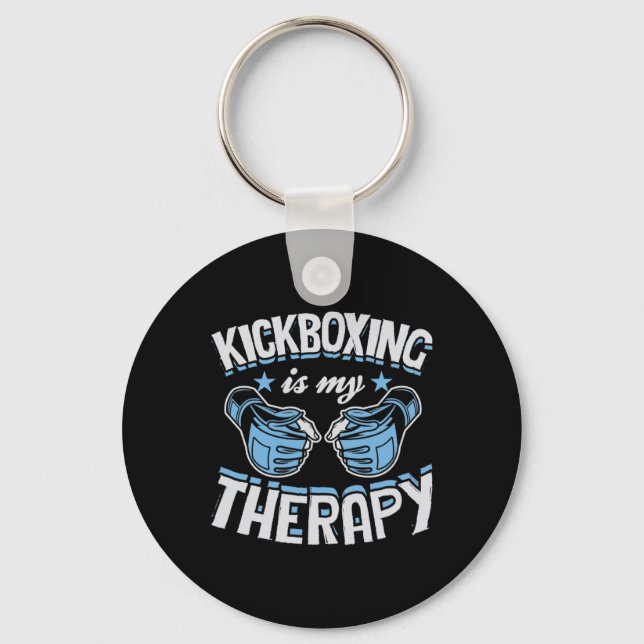 Kickboxning Är Min Terapi Rolig Boxning Karate Mar Nyckelring (Framsida)