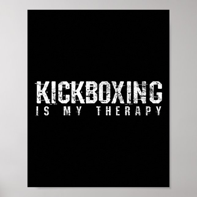 Kickboxning Boxning Material Konst Gåva Poster (Framsidan)