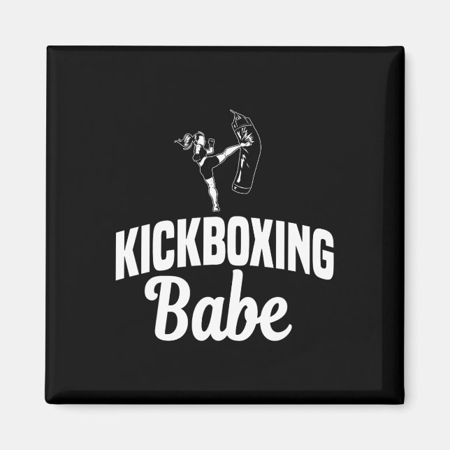 Kickboxning Bybe Kickboxare Karate Boxning Mma Fig Magnet (Framsidan)