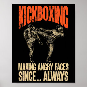Kickboxning där dina fötter också får ett svart bä poster