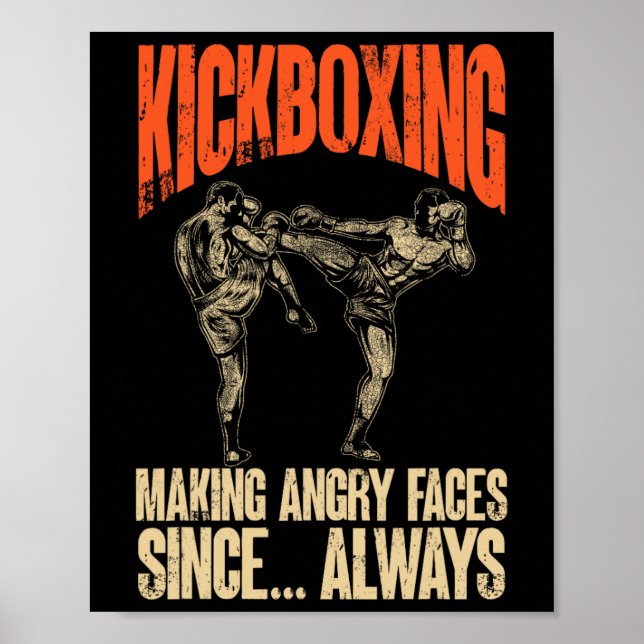 Kickboxning där dina fötter också får ett svart bä poster (Framsidan)
