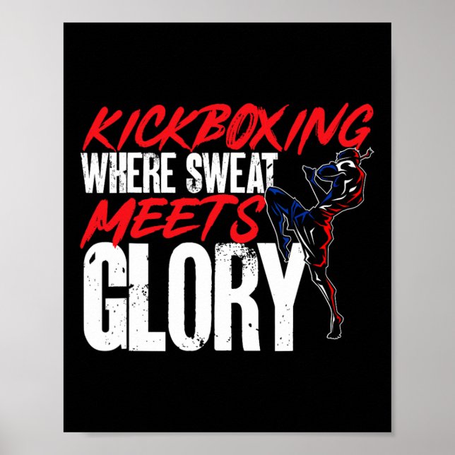 Kickboxning Där Svett Möter Ära Kickboxare Marti Poster (Framsidan)